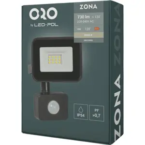 Projector LED 230VAC 10W 4000K (branco neutro) 730lm c/ sensor PIR