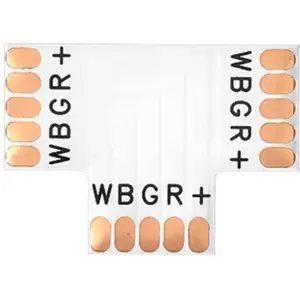 União flat em 'T' para fitas de RGB+W 12mm