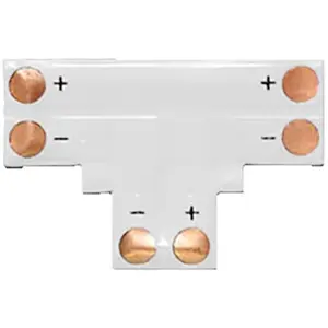 União flat em 'T' para fitas de LED 8mm (SMD3528)