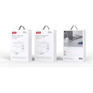 Carregador PD3.0 50W 2x USB-C + cabo USB-C-USB-C