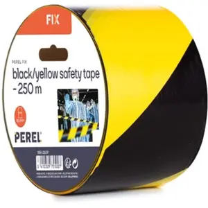 Fita de segurança preto/amarelo - 80mm x 250m