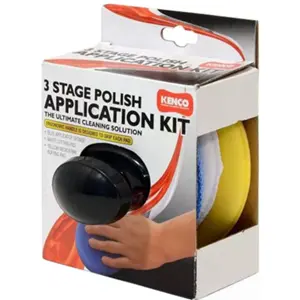 Kit de 3 discos de limpeza e polimento c/ aplicador manual - Ø120mm