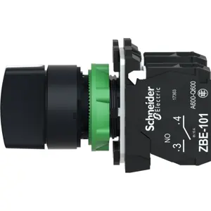 Interruptor selector rotativo da série Harmony XB5 Ø22mm - 3 posições (estável ao centro) - 2NO