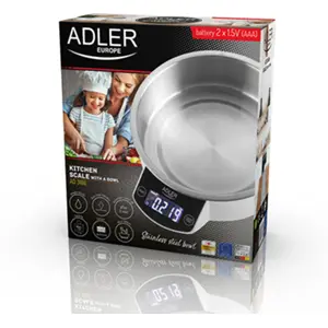 Balança de cozinha digital c/ taça amovível 900ml aço inox - máx 5kg - ADLER AD_3166