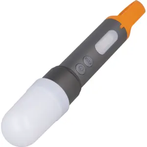 Lanterna multifuncional LED 10W recarregável (USB-C) 1200mAh 500lm c/ 4 lentes coloridas