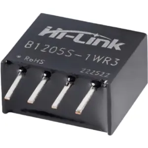 Conversor DC-DC galvanicamente isolado 12VDC -> 5VDC 200mA 1W (saída não regulada)