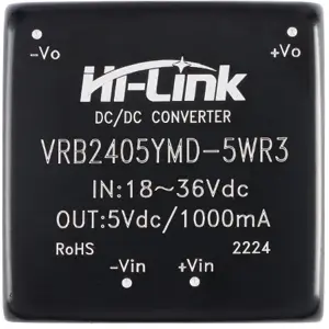 Conversor DC-DC galvanicamente isolado 24VDC (18~36V) -> 5VDC 1A 5W (saída regulada)