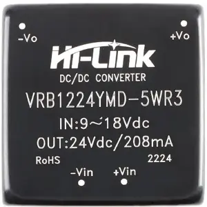 Conversor DC-DC galvanicamente isolado 12VDC (9~18V) -> 24VDC 208mA 5W (saída regulada)
