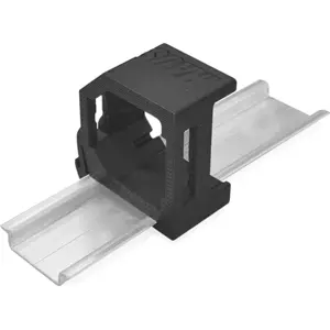 Suporte de calha DIN para Shelly PLUS Add-On [Flame Retardant] - preto - 90º