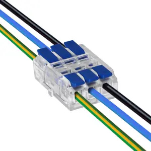 Ligador Rápido 2 ligações Triplo (em linha) (0.75...4mm²) c/ patilhas