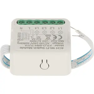 Módulo interruptor quádruplo inteligente WiFi (compatível c/ Tuya)