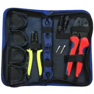 Kit de montagem de fichas Solares MC4 c/ alicate de cravar
