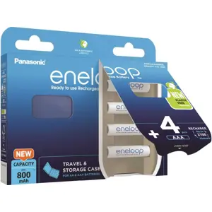 Baterias recarregáveis AAA 800mAh (mín.) [4 unid.] + caixa de armazenamento