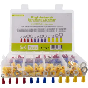 Sortido de 360 terminais isolados olhal M4/M5/M6/M8 (0,5-4mm²)