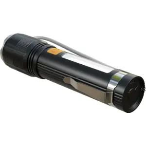 Lanterna LED c/ zoom e barra de LEDs em alumínio 700lm - recarregável 1500mAh