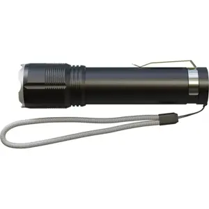 Lanterna LED c/ zoom e barra de LEDs em alumínio 700lm - recarregável 1500mAh