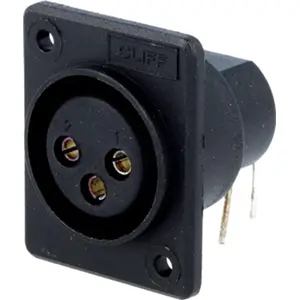 Ficha Cannon (XLR) 3 pinos fêmea para painel