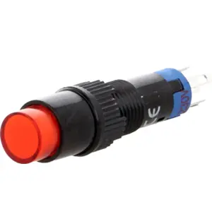 Interruptor de pressão 2 posições estáveis SPDT ON-ON Ø8mm - 230V iluminado Vermelho