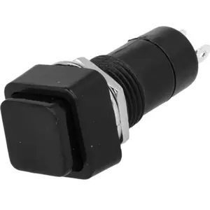 Interruptor de pressão 2 posições estáveis SPST-NO 3A/125VAC OFF-ON Ø12mm - Preto