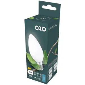 Lâmpada LED E14 C37 230V 8W 6500K (branco frio) 900lm