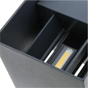 Aplique Cubo de parede LED COB 230V 2x3W 360lm CCT c/ abas orientáveis IP54 - Cinzento