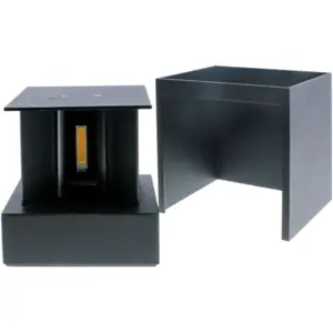 Aplique Cubo de parede LED COB 230V 2x3W 360lm CCT c/ abas orientáveis IP54 - Cinzento