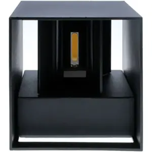 Aplique Cubo de parede LED COB 230V 2x3W 360lm CCT c/ abas orientáveis IP54 - Cinzento