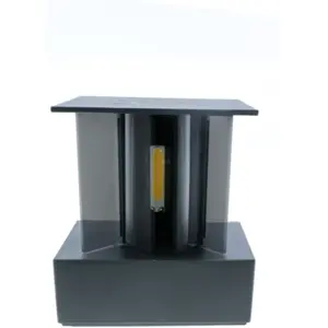 Aplique Cubo de parede LED COB 230V 2x3W 360lm CCT c/ abas orientáveis IP54 - Cinzento