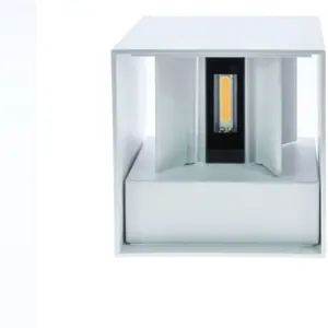 Aplique Cubo de parede LED COB 230V 2x3W 360lm CCT c/ abas orientáveis IP54 - branco