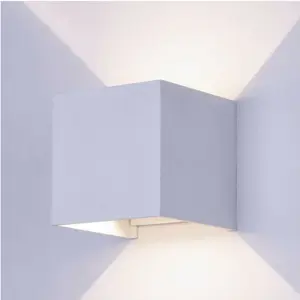 Aplique Cubo de parede LED COB 230V 2x3W 360lm CCT c/ abas orientáveis IP54 - branco