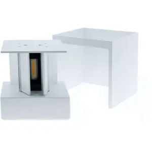 Aplique Cubo de parede LED COB 230V 2x3W 360lm CCT c/ abas orientáveis IP54 - branco