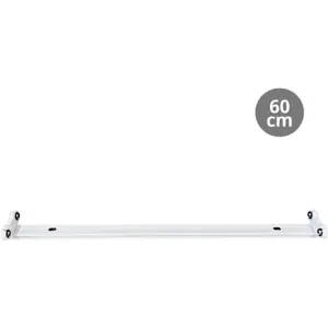 Armadura industrial dupla p/ lâmpadas LED T8 60cm (unilateral)