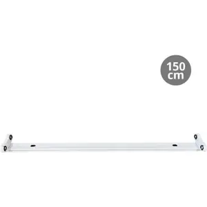 Armadura industrial dupla p/ lâmpadas LED T8 150cm (unilateral)