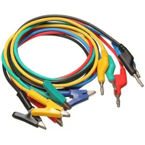 Conjunto de 5 pontas de prova c/ bananas 4mm - crocodilos - 1m
