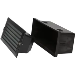 Luminária de embutir de parede c/ grelha E27 IP54 -  preto