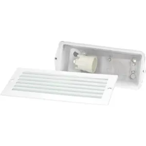 Luminária de embutir de parede c/ grelha E27 IP54 - branco