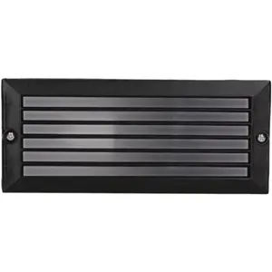 Luminária de embutir de parede c/ grelha E27 IP54 -  preto