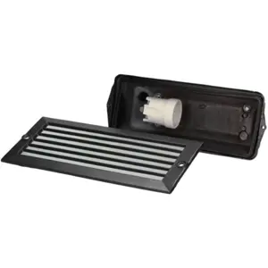 Luminária de embutir de parede c/ grelha E27 IP54 -  preto