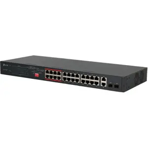 Switch 24P (24PoE) 10/100Mbps + 2P Gigabit + 2 SFP - montável em Rack