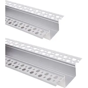 Perfil de alumínio de encastrar em gesso cartonado c/ difusor para fita Led 81x25mm - 2 metros
