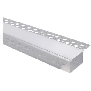 Perfil de alumínio de encastrar em gesso cartonado c/ difusor para fita Led 81x25mm - 2 metros