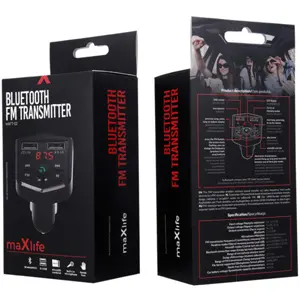 Transmissor FM mãos-livres bluetooth v5.1 + EDR c/ 2xUSB