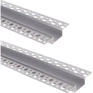 Perfil de alumínio de encastrar em gesso cartonado c/ difusor para fita Led 62x15mm - 2 metros