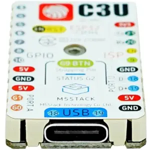 M5Stamp C3U Mate com barras de pinos macho e fêmea