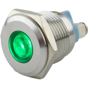 Indicador LED 6..24VDC Ø16mm (M16) IP67 - verde