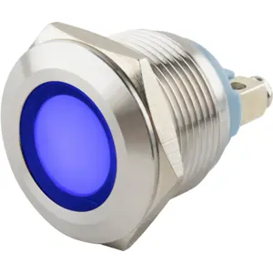 Indicador LED 6..24VDC Ø19mm (M19) IP67 - azul
