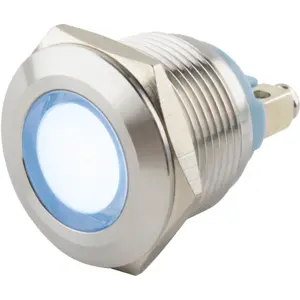 Indicador LED 6..24VDC Ø19mm (M19) IP67 - blanco