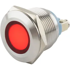 Indicador LED 6..24VDC Ø19mm (M19) IP67 - vermelho