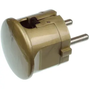 Ficha schuko macho 90º 250VAC 16A - Dourada