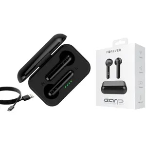 Auriculares Earbuds Bluetooth 5.1 com microfone e estojo de carregamento - preto